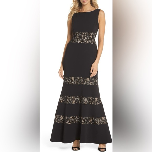VINCE CAMUTO | Lace Panel Trumpet Gown Size 6 - Picture 1 of 13
